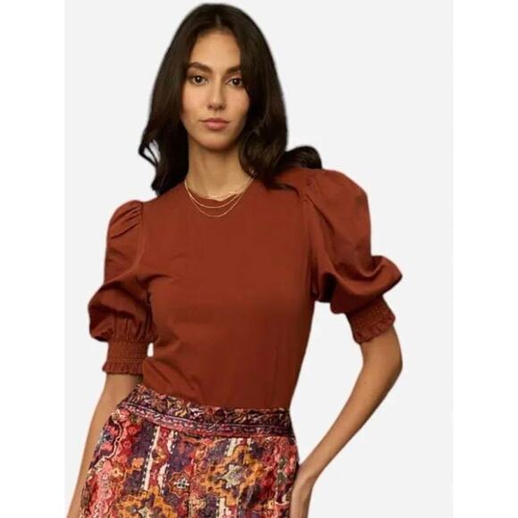 Love the Label Esme Solid Tee in Terracotta Brown L2408-30 XS XSmall NEW NWT - Picture 5 of 8